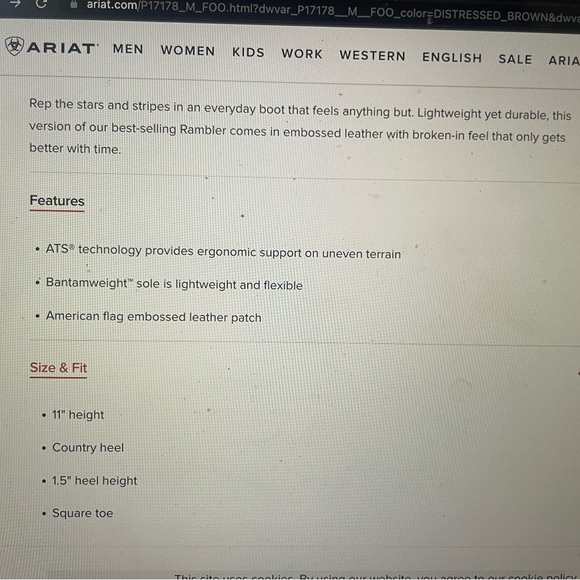 Ariat Rambler patriot boots - Picture 8 of 8